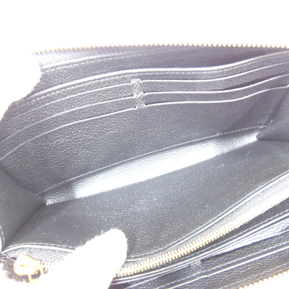 Louis Vuitton Round Zipper Long Wallet  Monogram Implant Black