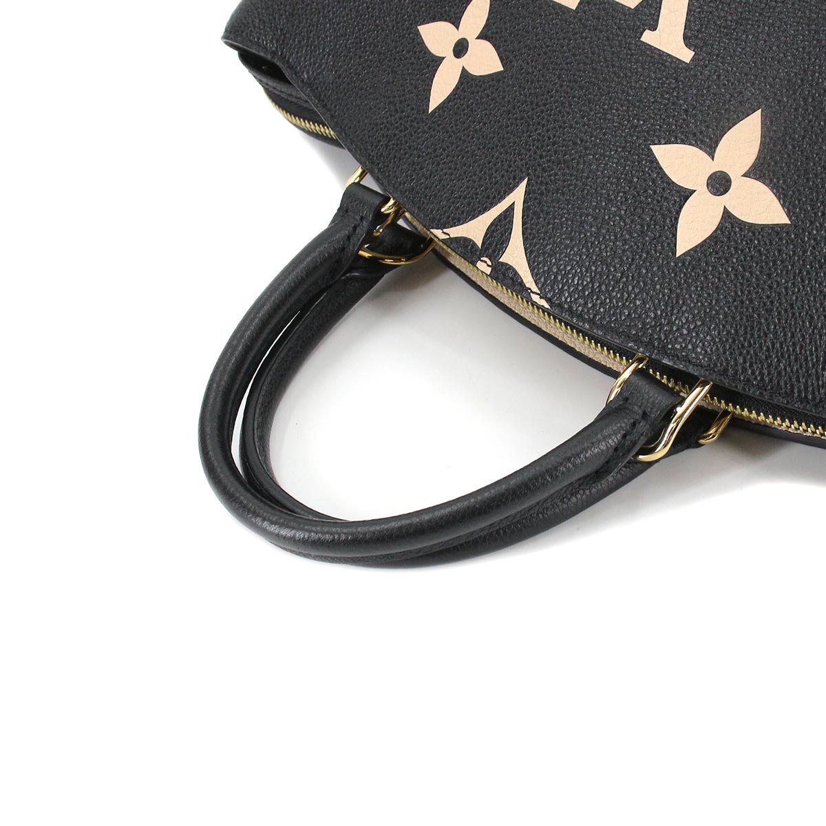Louis Vuitton Bicolor Monogram Emplant Petit Palais PM Shoulder Bag Black Beige