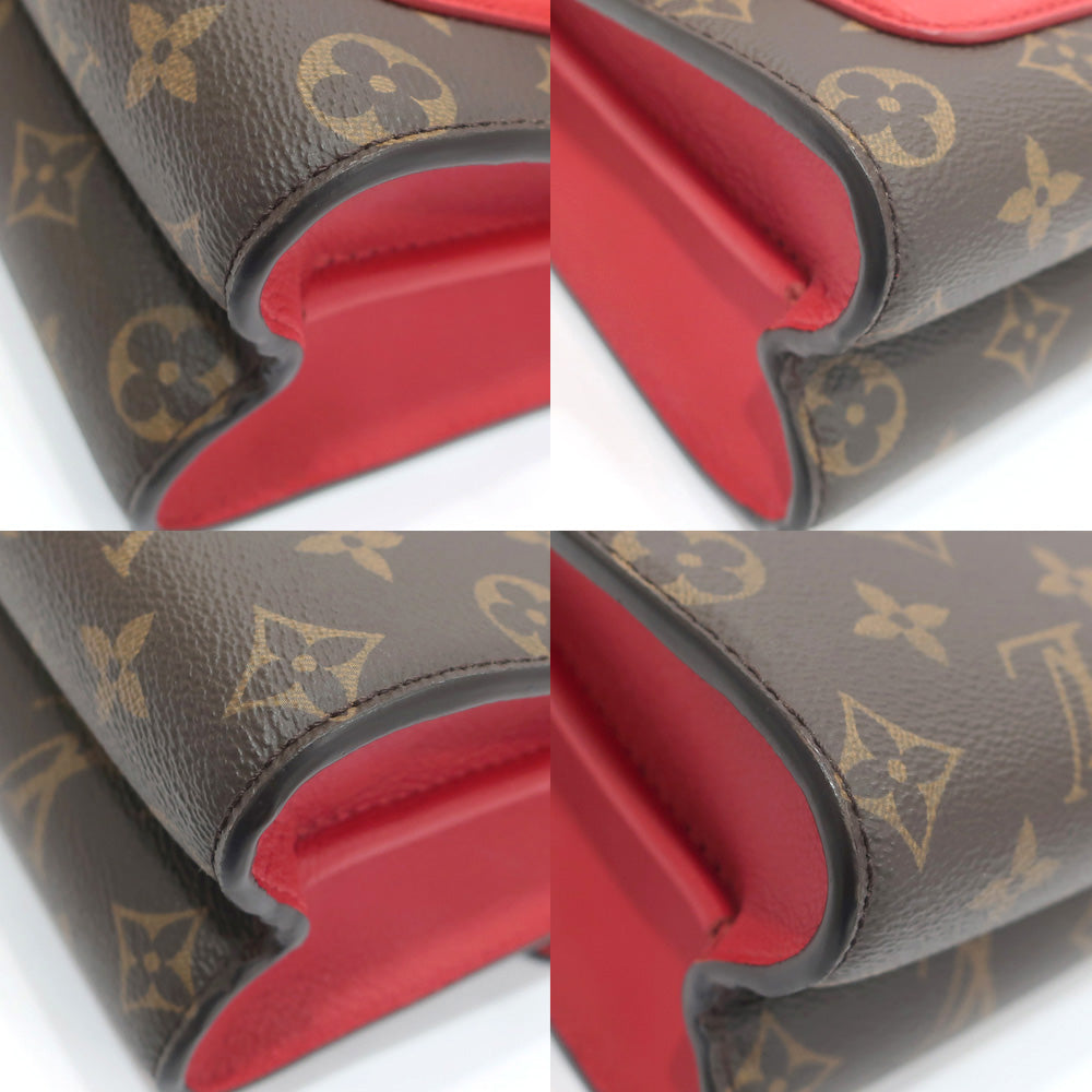 Louis Vuitton Vavin Chain Shoulder Bag Monogram Canvas Leather Red