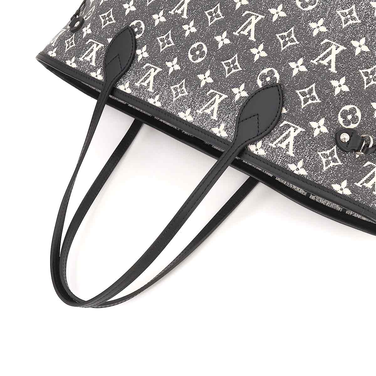 Louis Vuitton Monogram Jacquard Denim Neverfull MM Tote Bag Gray White