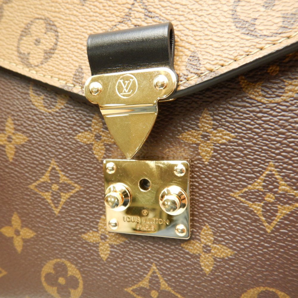 Louis Vuitton Monogram Reverse Pochette Metis MM 2WAY Bag Brown