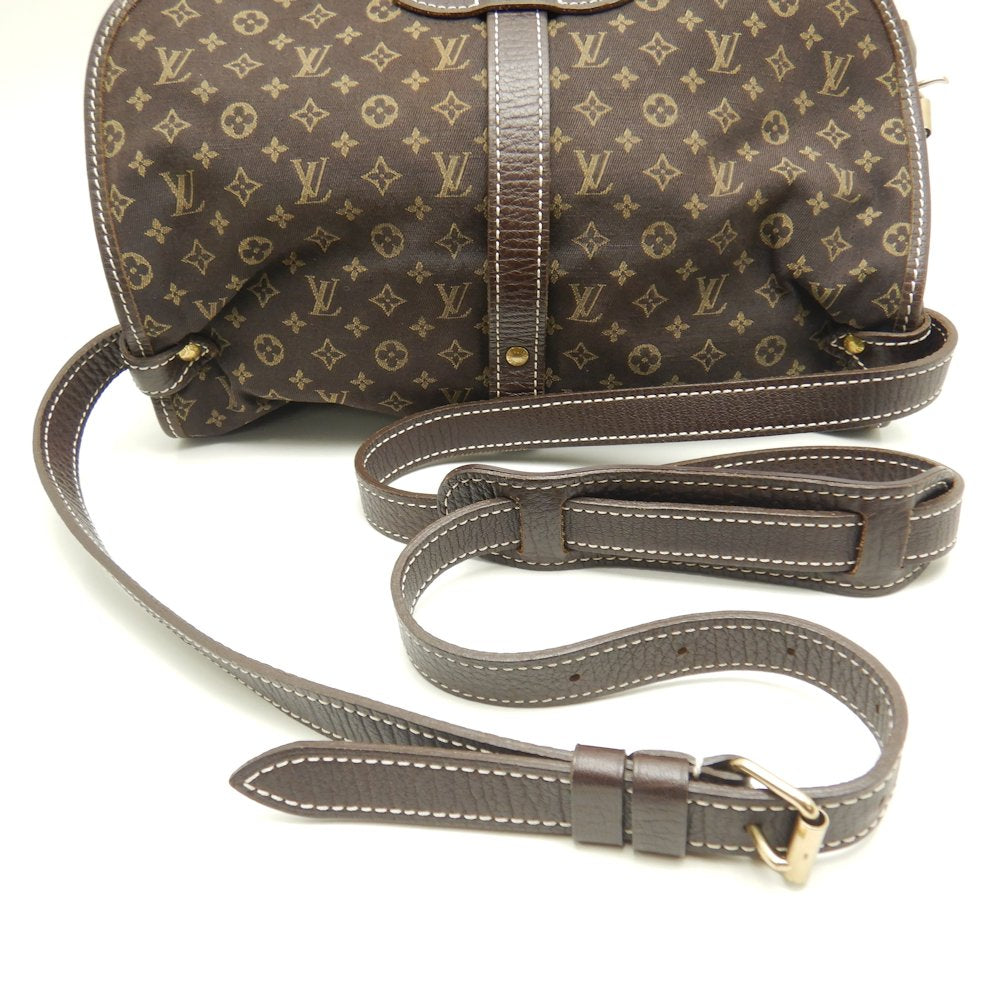 Louis Vuitton Monogram Mini Run Saumur Ebene Shoulder Bag Brown