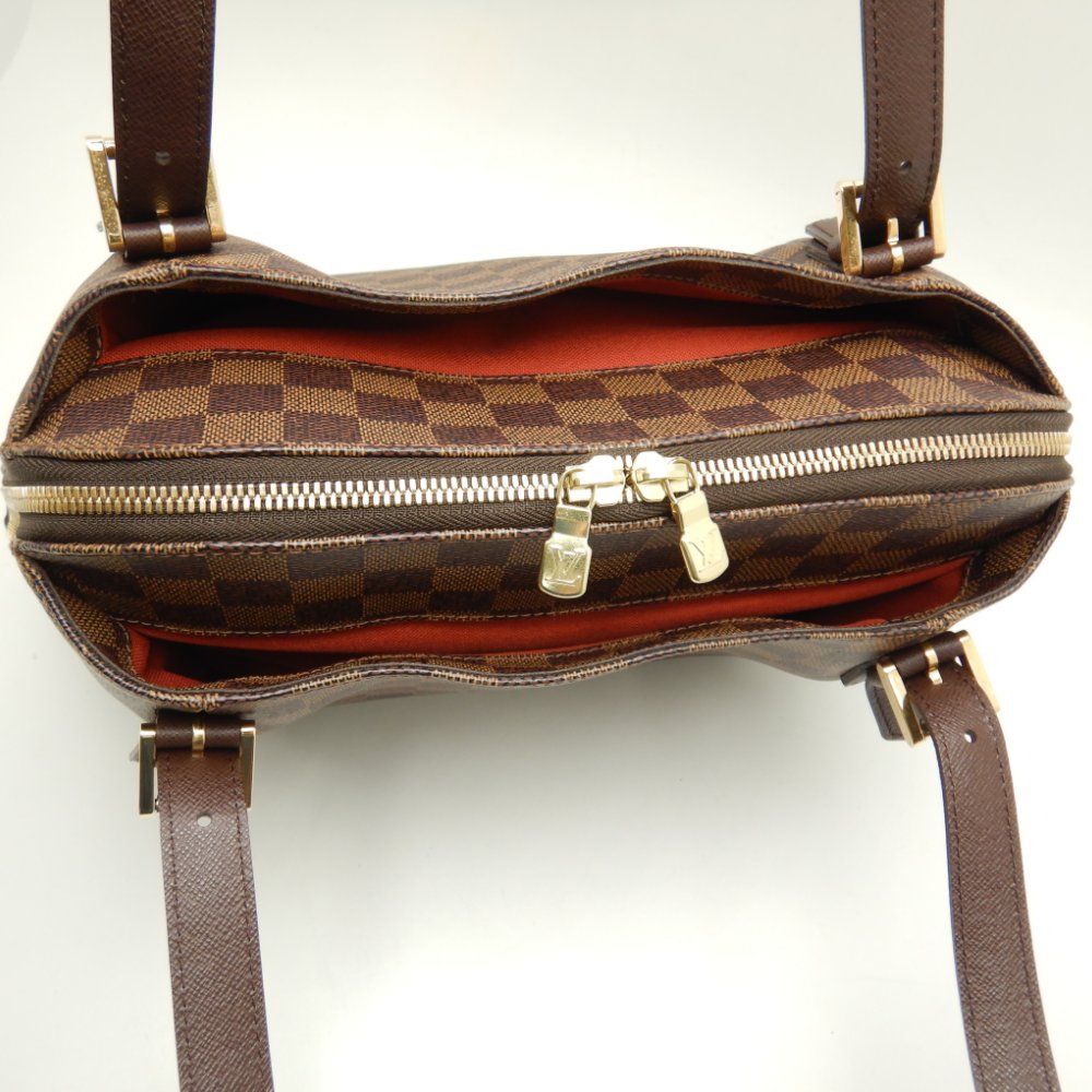 Louis Vuitton Damier Belem MM Ebene Shoulder Bag Brown