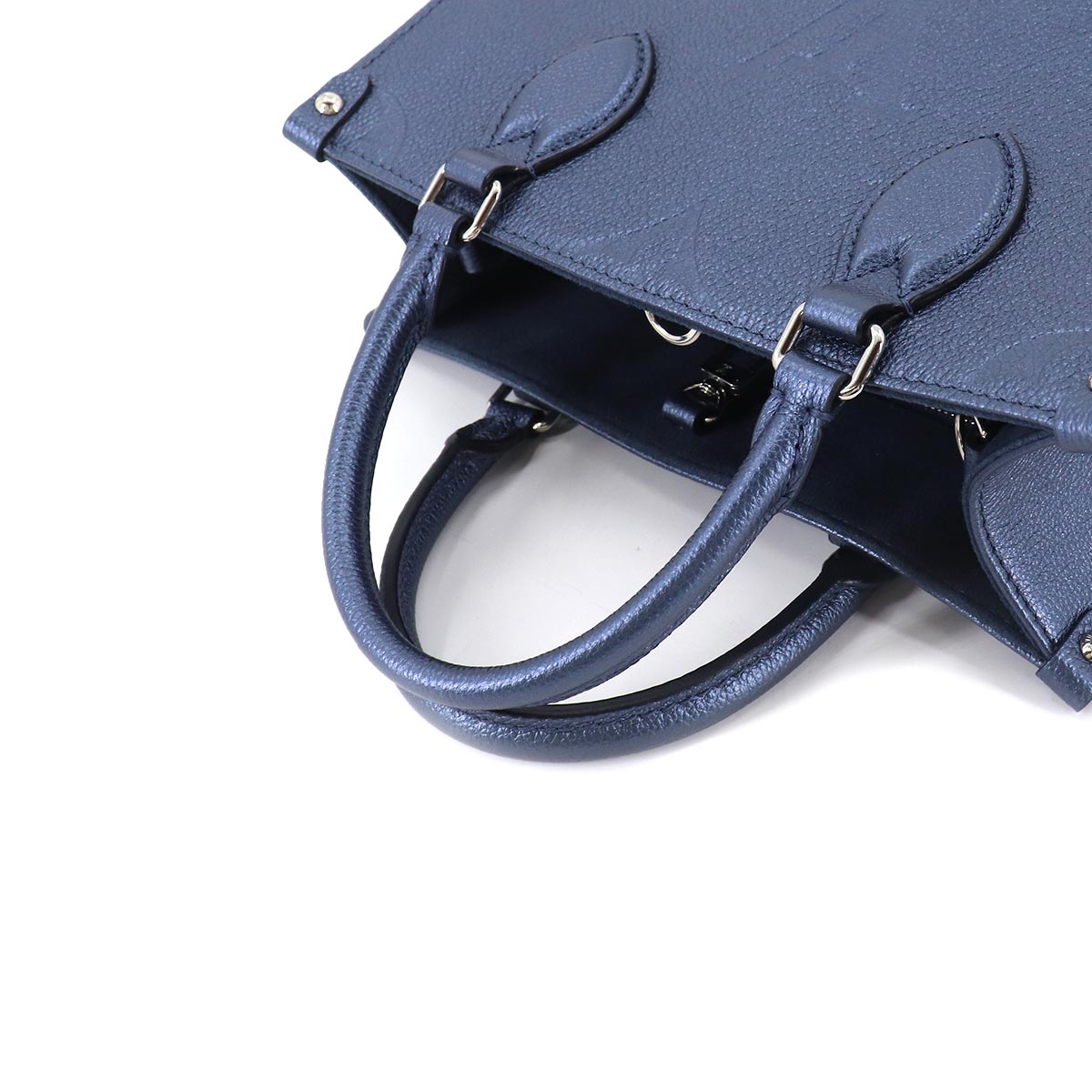 Louis Vuitton Monogram Implant Onthego PM 2 Way Tote Shoulder Bag Navy