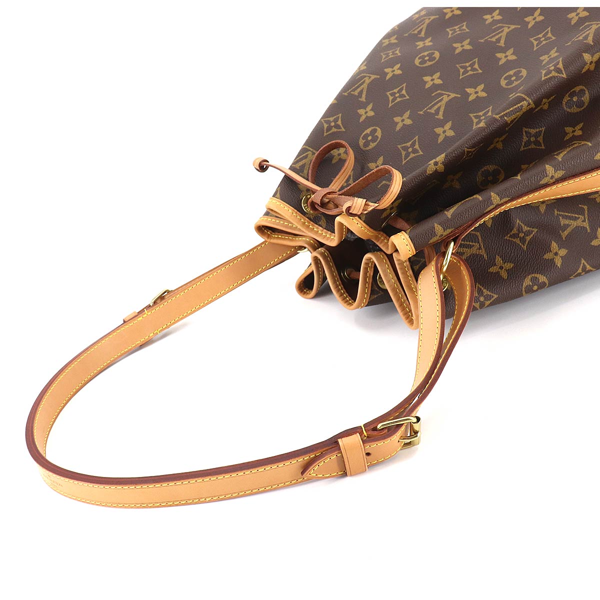 Louis Vuitton Monogram Noe Shoulder Bag Brown Gold Hardware
