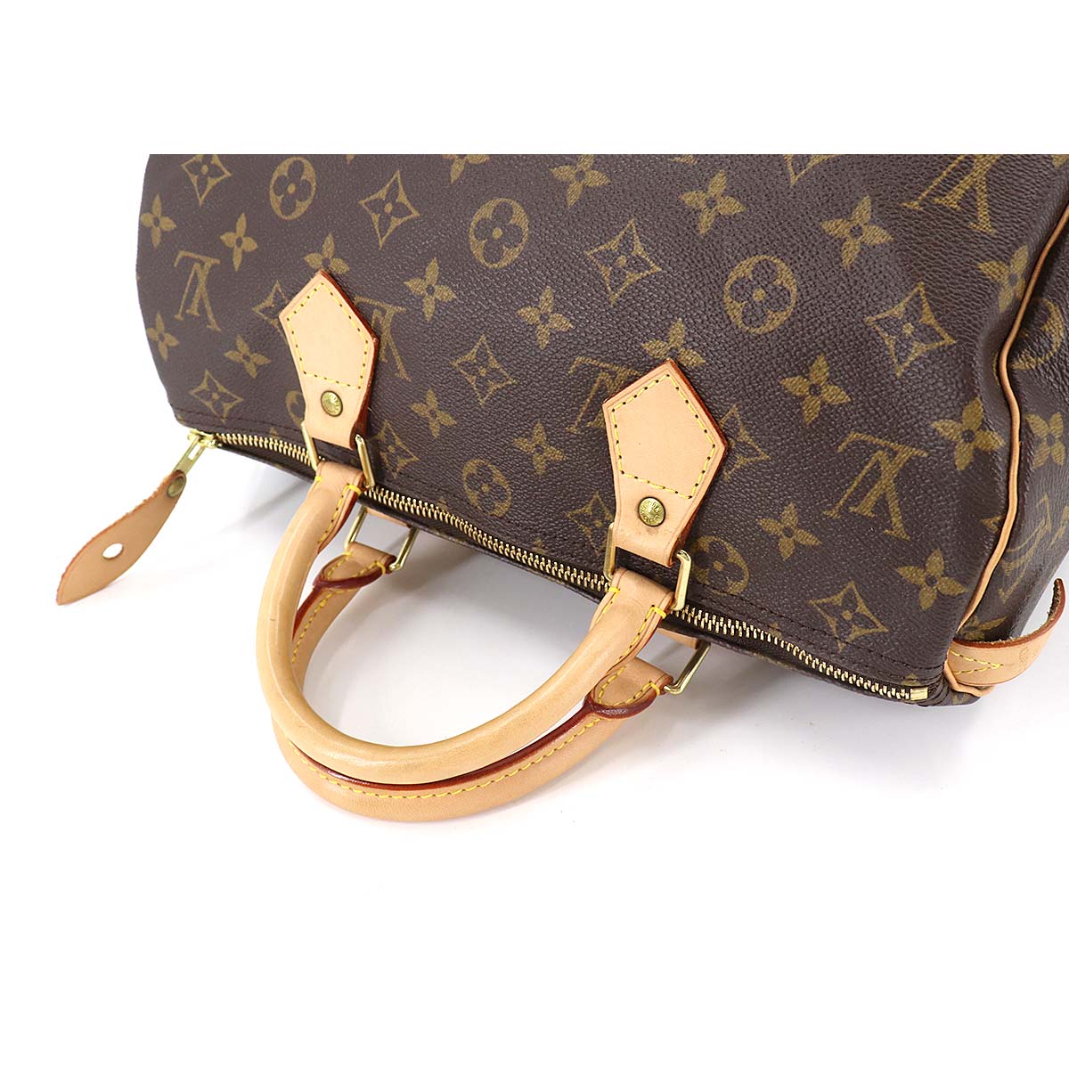 Louis Vuitton Monogram Speedy 30 HandBag Brown Gold Hardware