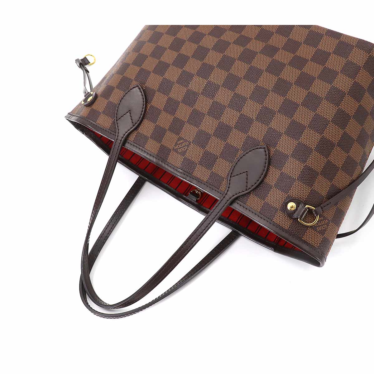 Louis Vuitton Damier Neverfull PM Tote Bag Brown Gold Hardware