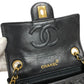 Chanel Mini Matelasse Gold Patent Shoulder Bag Black