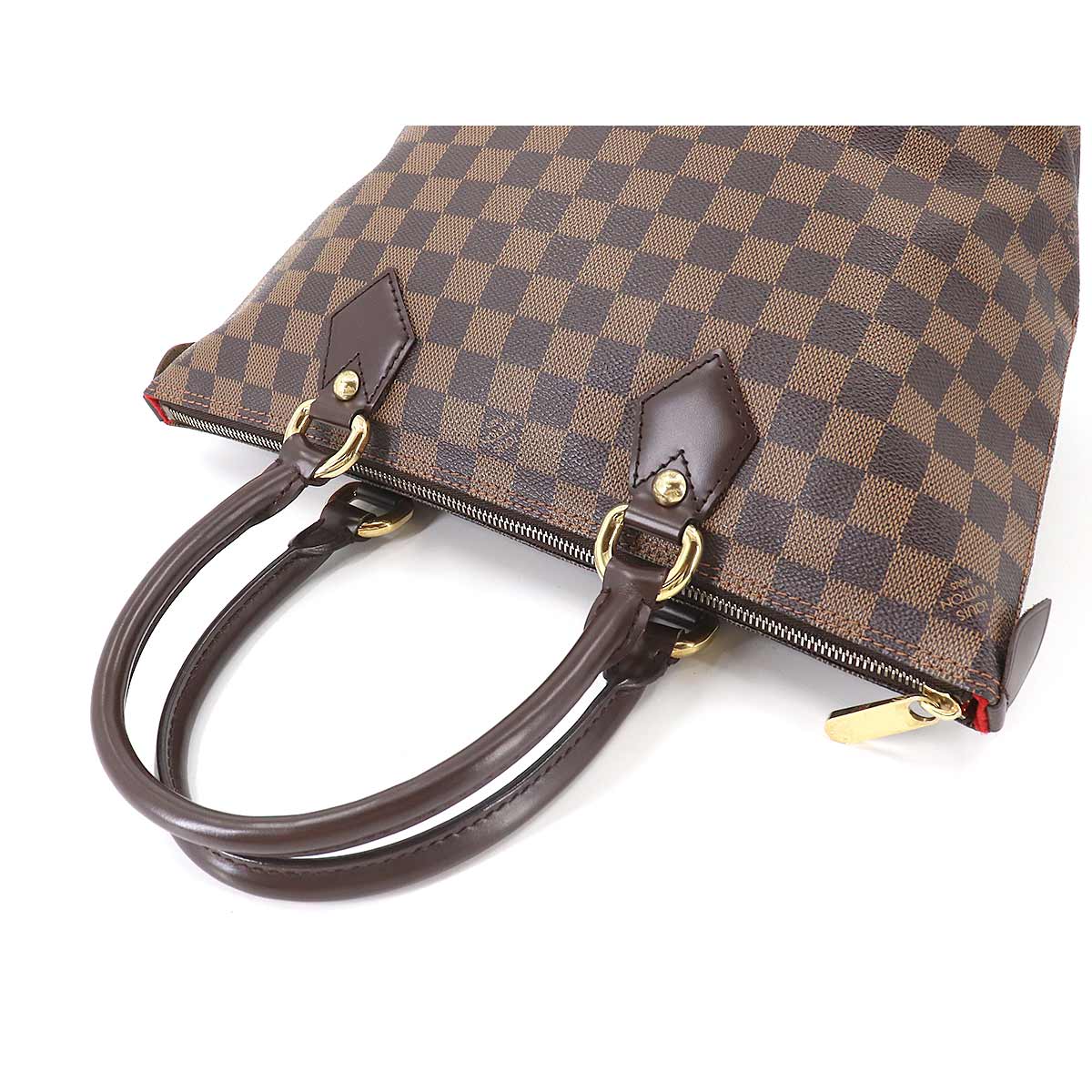Louis Vuitton Damier Saleya PM Tote Bag Ebene Brown Gold Hardware