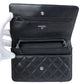 Chanel Classic Chain Wallet Shoulder Bag Black Silver