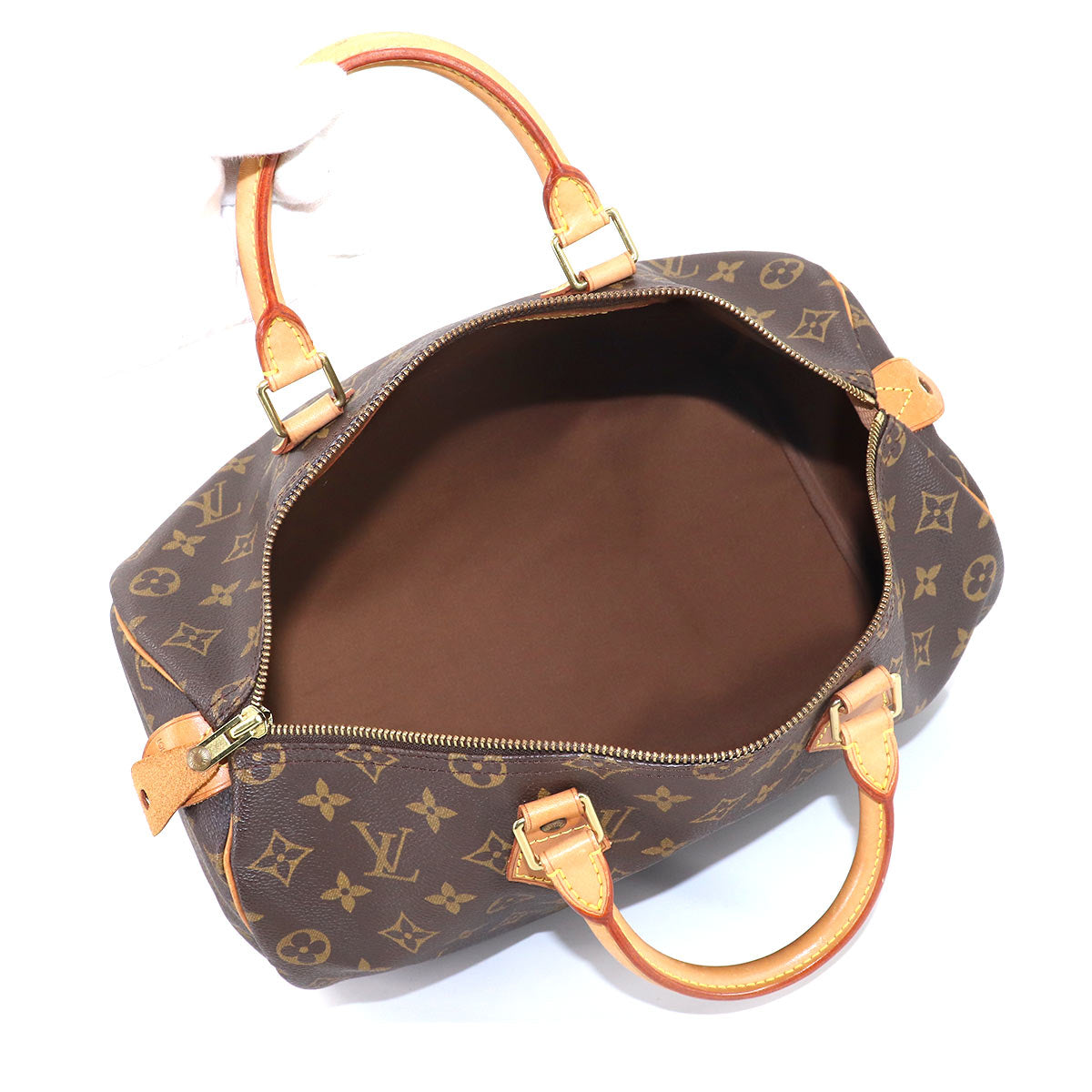 Louis Vuitton Monogram Speedy 35 Hand Bag Brown Gold Hardware