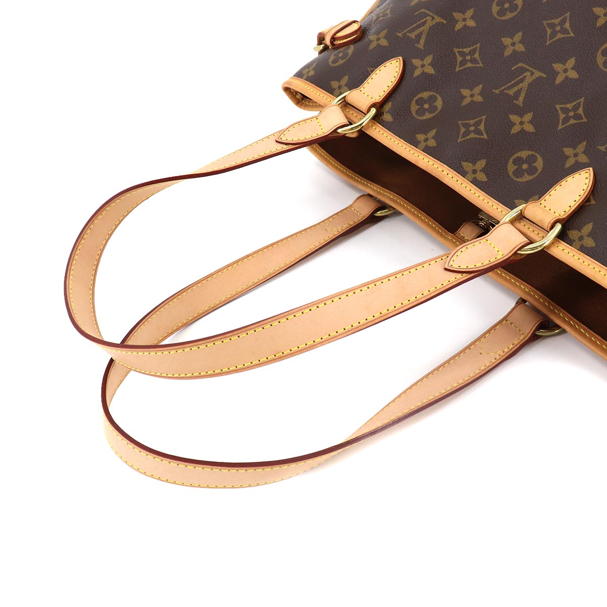 Louis Vuitton Monogram Batignolles Horizontal Tote Brown Gold Metal Fittings