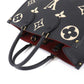 Louis Vuitton Monogram Implant On The Go MM 2 Way Tote Shoulder Bag Black Beige
