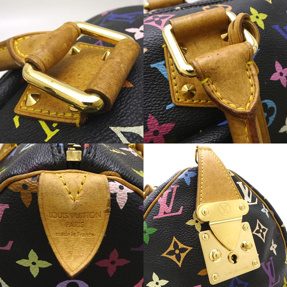 Louis Vuitton Multicolor Speedy 30 Noir Boston Bag Black