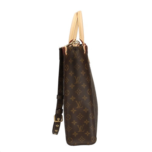 Louis Vuitton Monogram Sac Plat PM Tote Bag Brown
