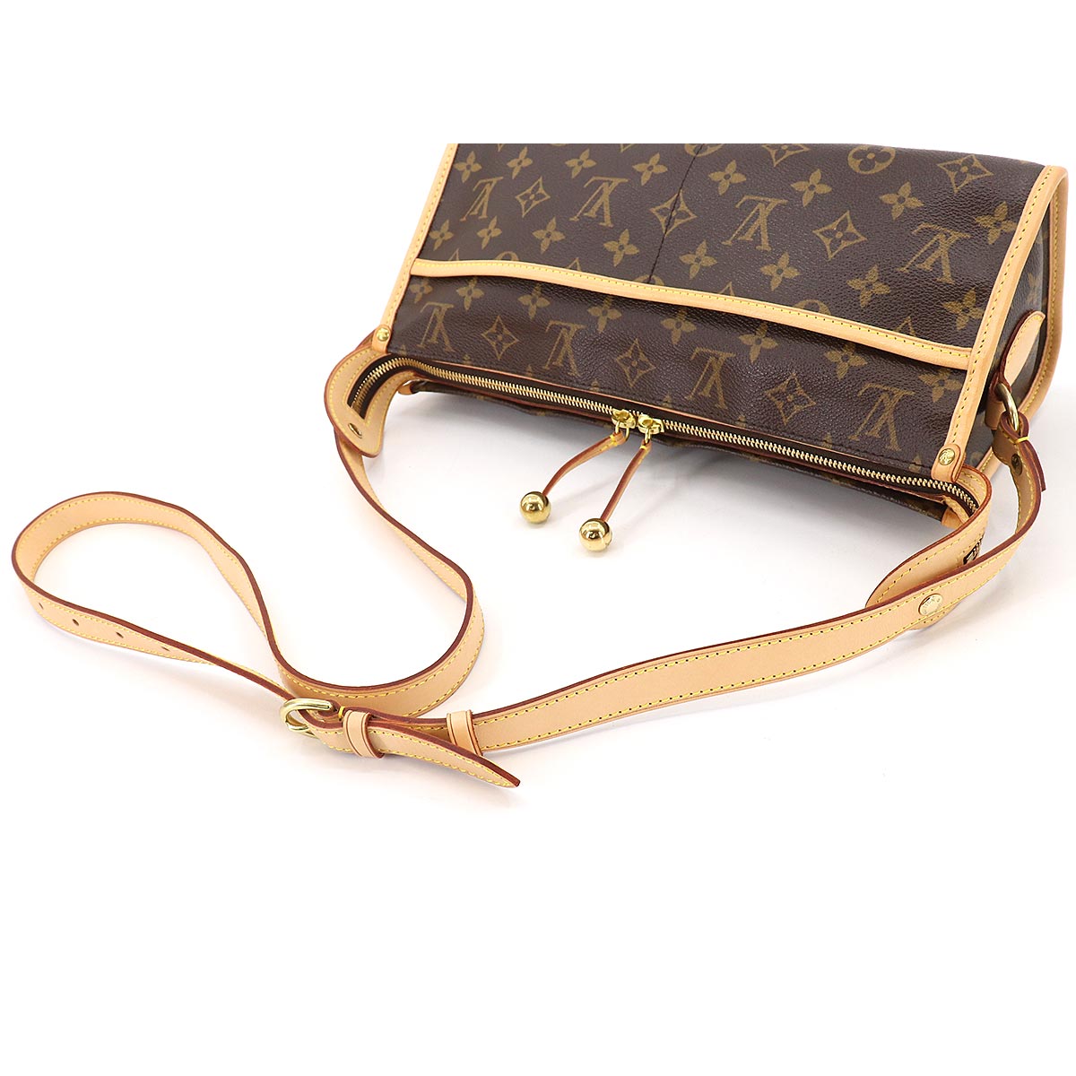 Louis Vuitton Monogram Popincourt Long Shoulder Bag Brown Gold Hardware