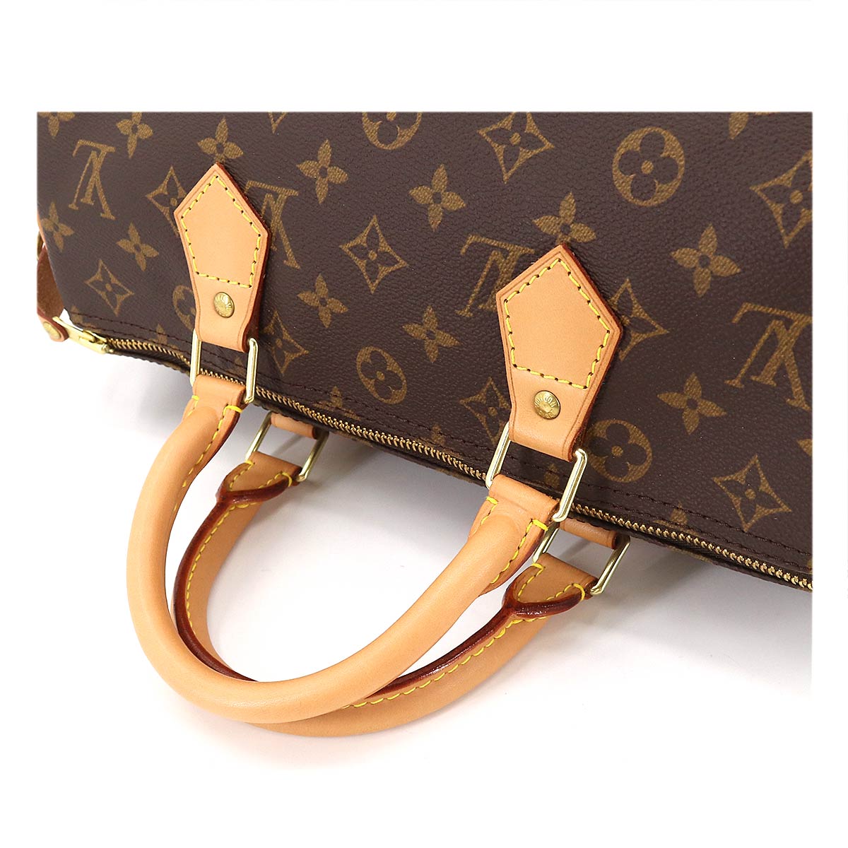 Louis Vuitton Monogram Speedy 30 Hand Bag Brown Gold Hardware