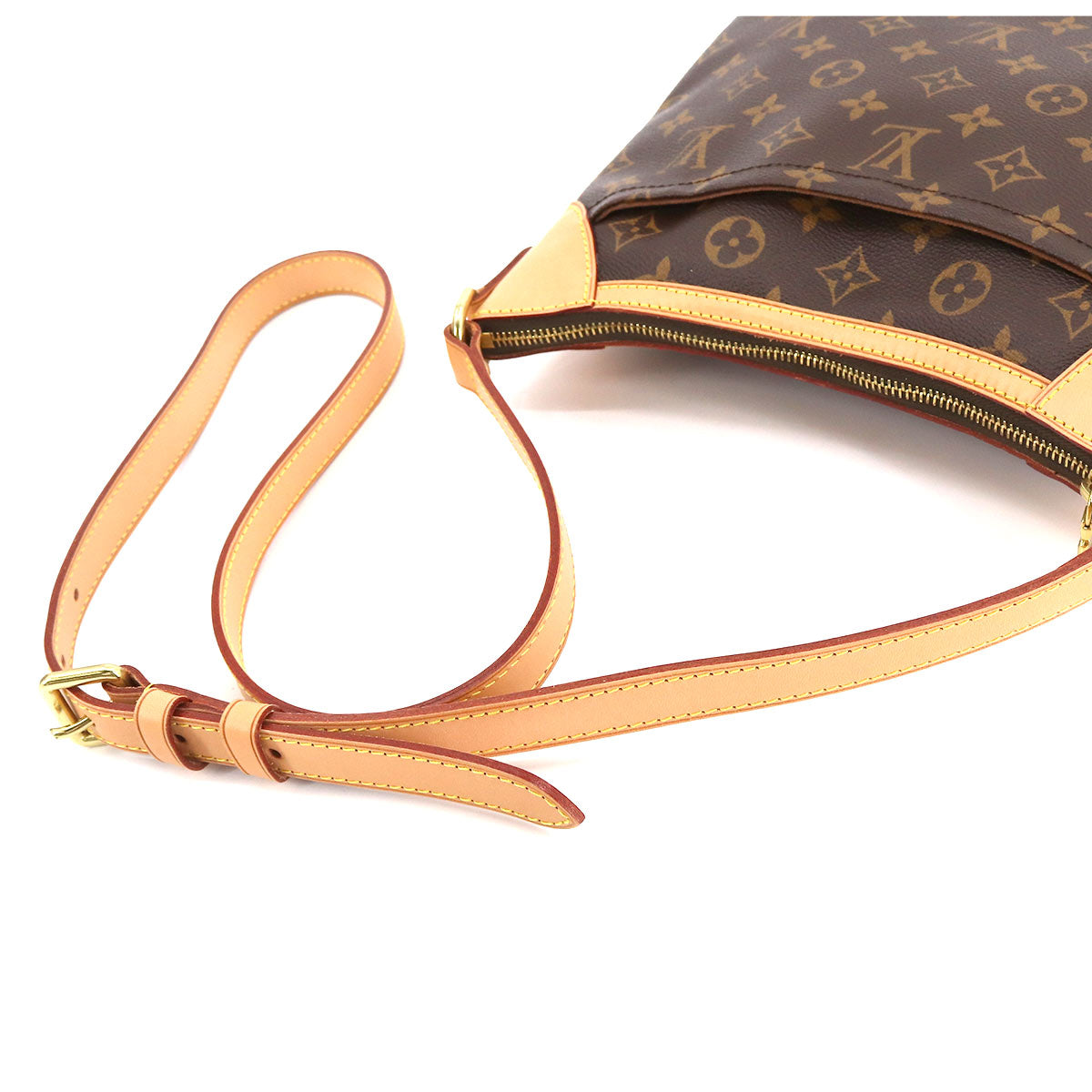 Louis Vuitton Monogram Odeon PM Shoulder Bag Brown Gold Metal Fittings