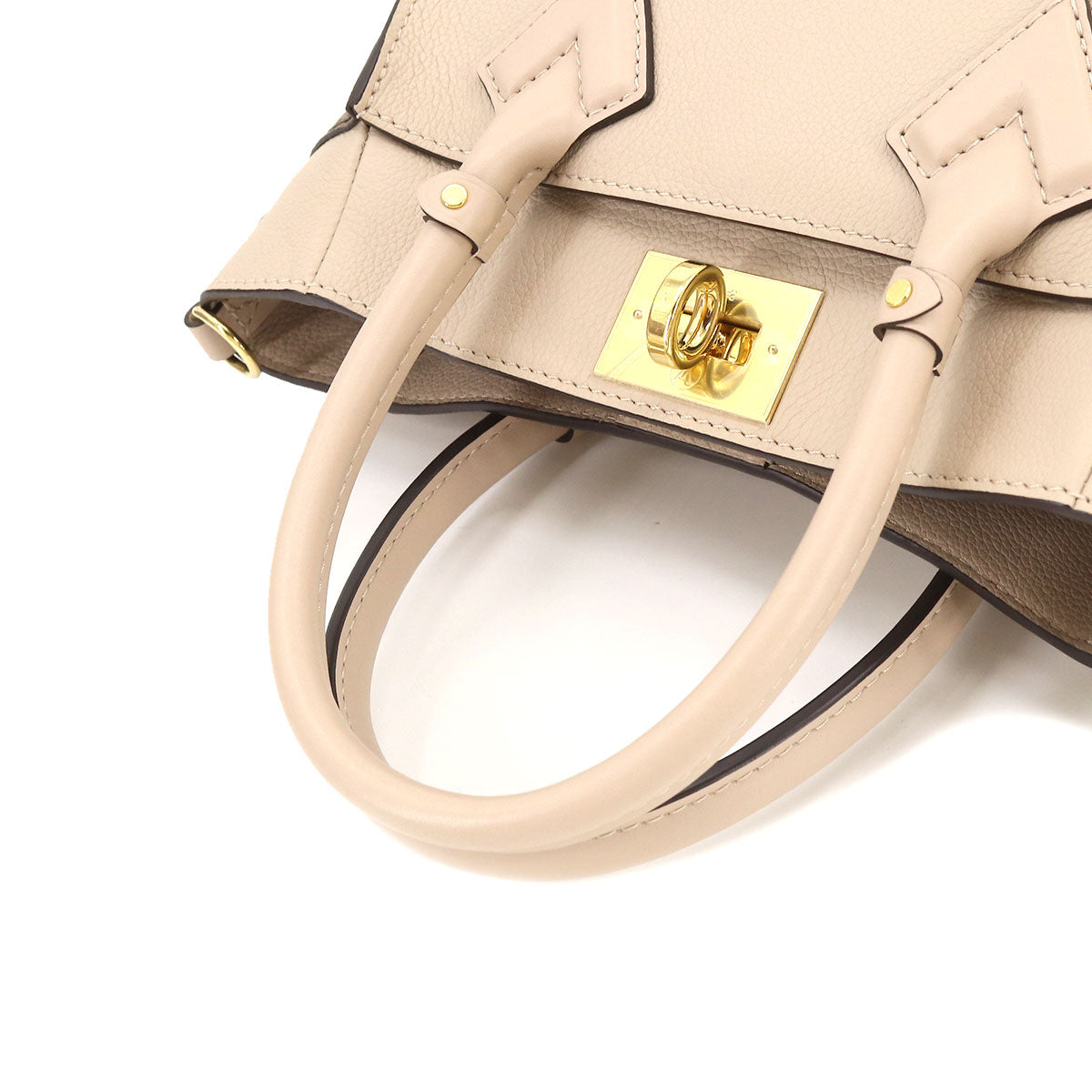 Louis Vuitton Monogram On My Side PM 2 Way Hand Shoulder Bag Leather Greige
