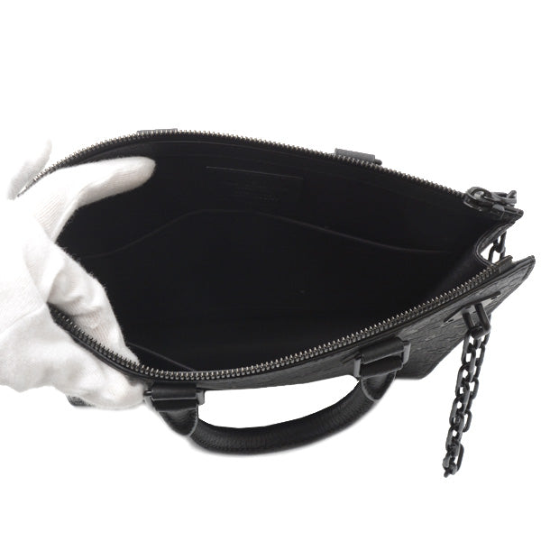 Louis Vuitton Monogram Taurillon Sac Plat Shoulder Bag Noir Black