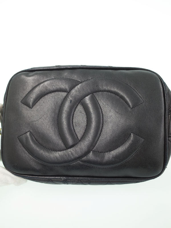 Chanel Drawstring Type Chain Shoulder Bag Navy