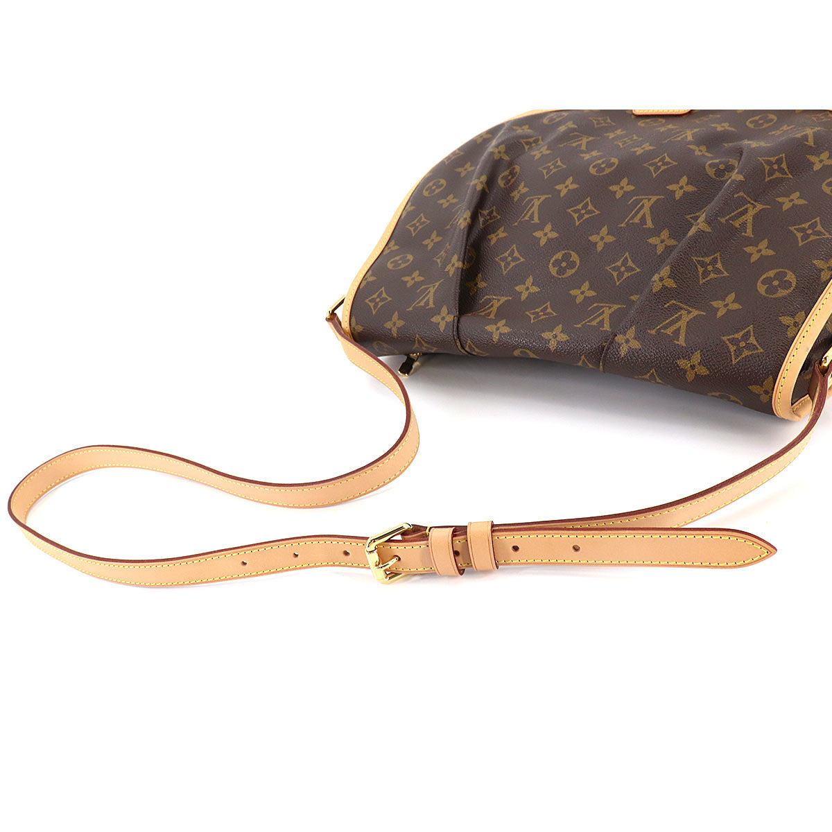 Louis Vuitton Monogram Menilmontant MM Shoulder Bag Brown Gold Metal Fittings