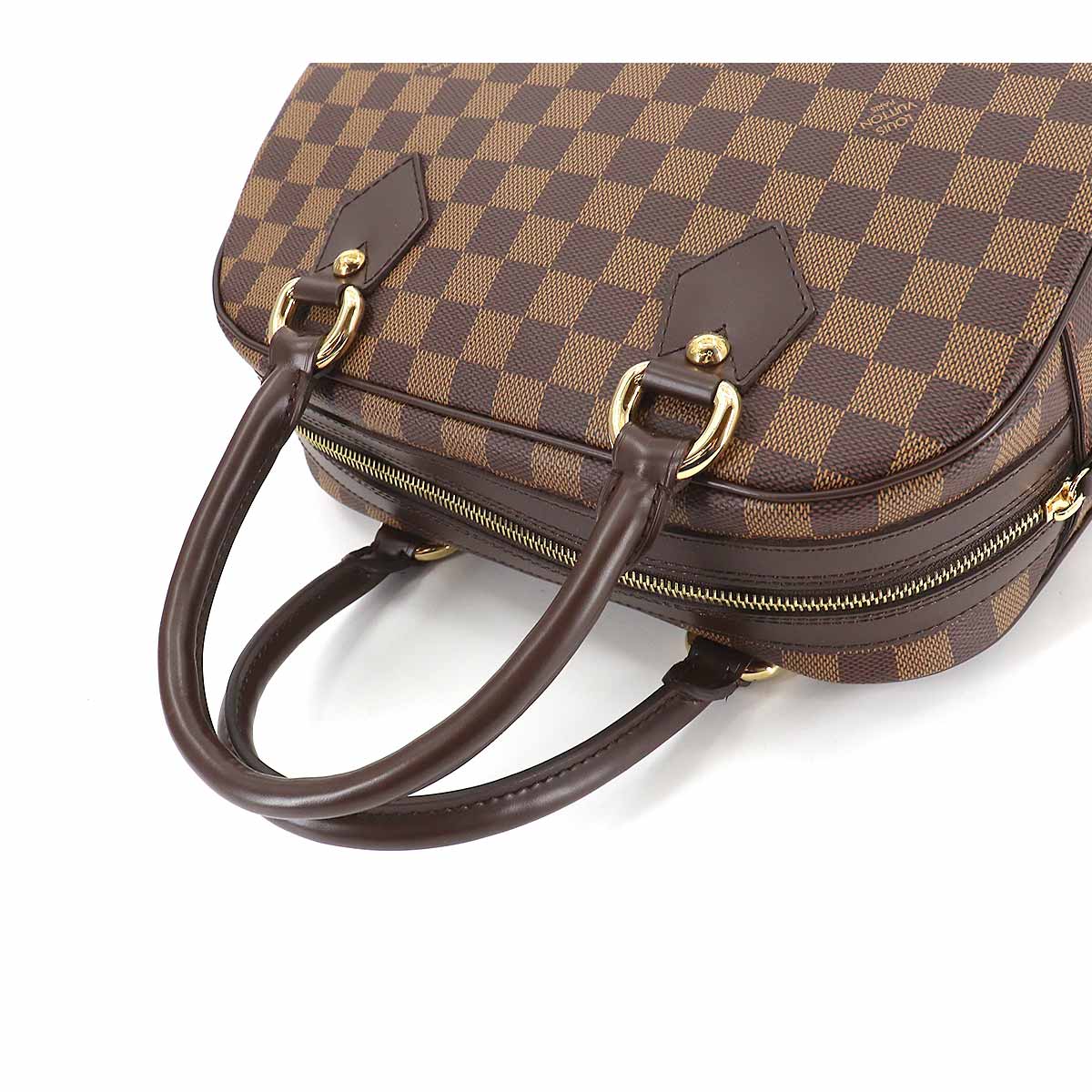 Louis Vuitton Damier Duomo Hand Bag Ebene Gold Metal Fittings