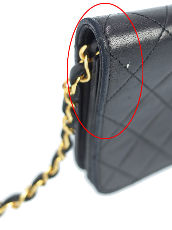 Chanel Matelasse Mini Chain Shoulder Bag Black