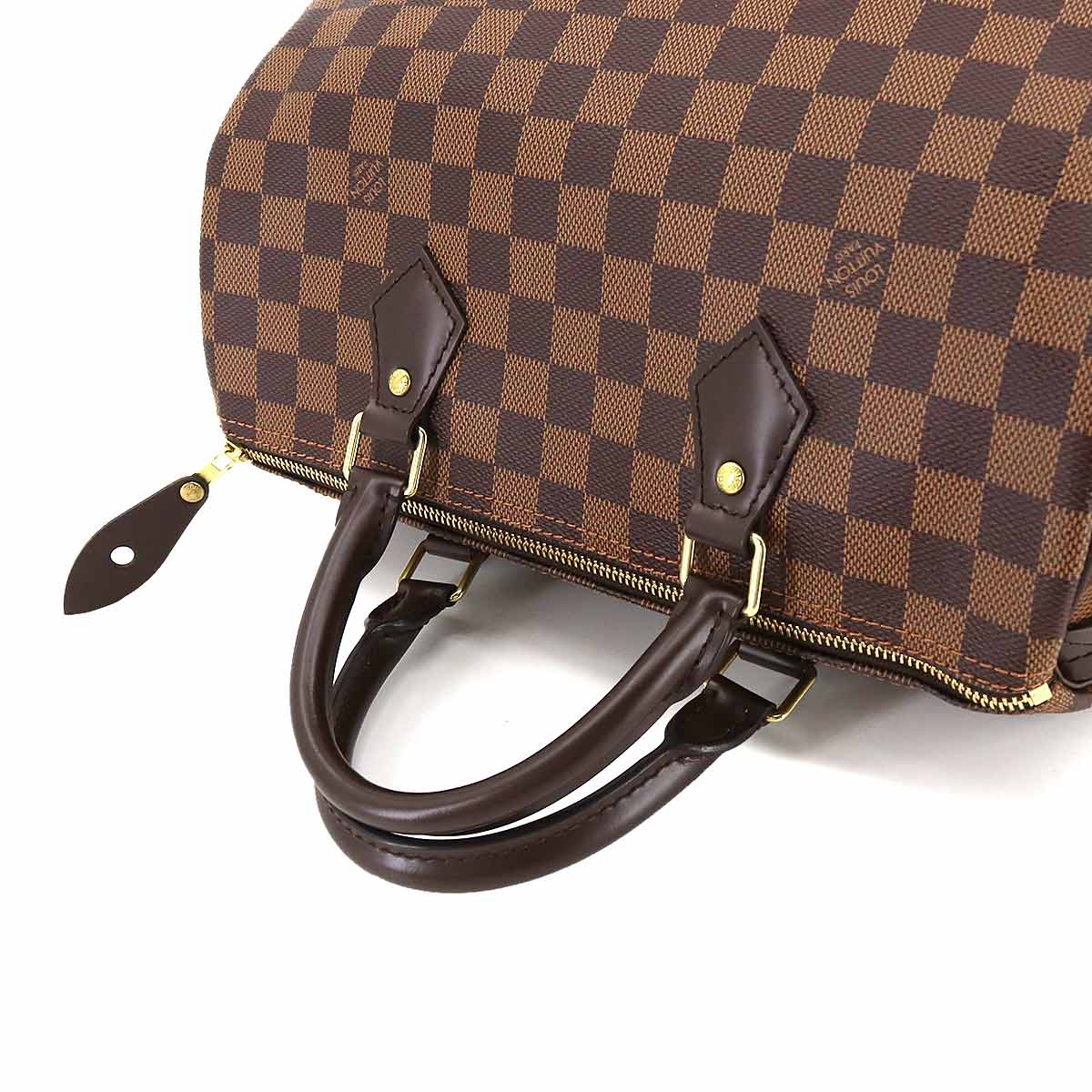 Louis Vuitton Damier Speedy 30 Hand Bag Ebene Brown Gold Hardware