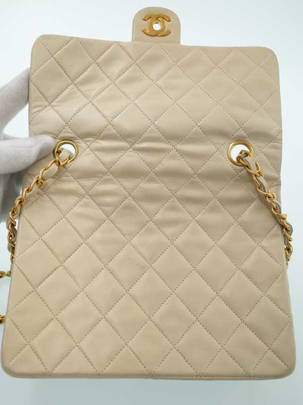 Chanel Matelasse Chain Shoulder Bag Beige