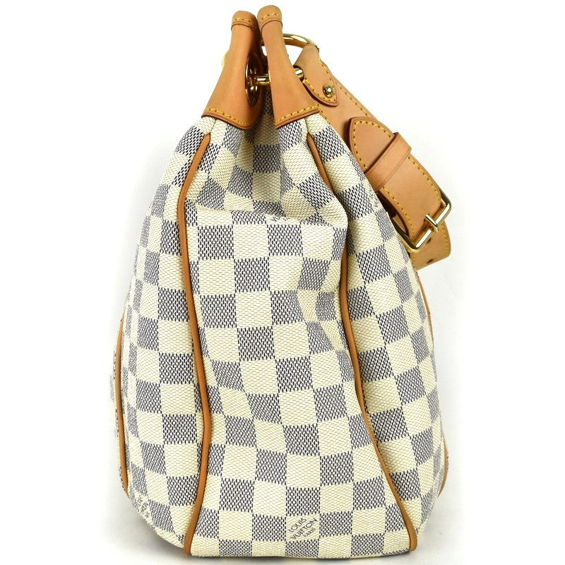 Louis Vuitton Galliera PM Tote Shoulder Bag Damier Azur White