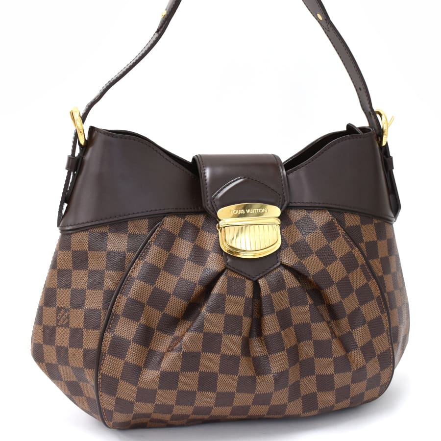 Louis Vuitton Sistina MM Damier Ebene Canvas Leather  Shoulder Bag