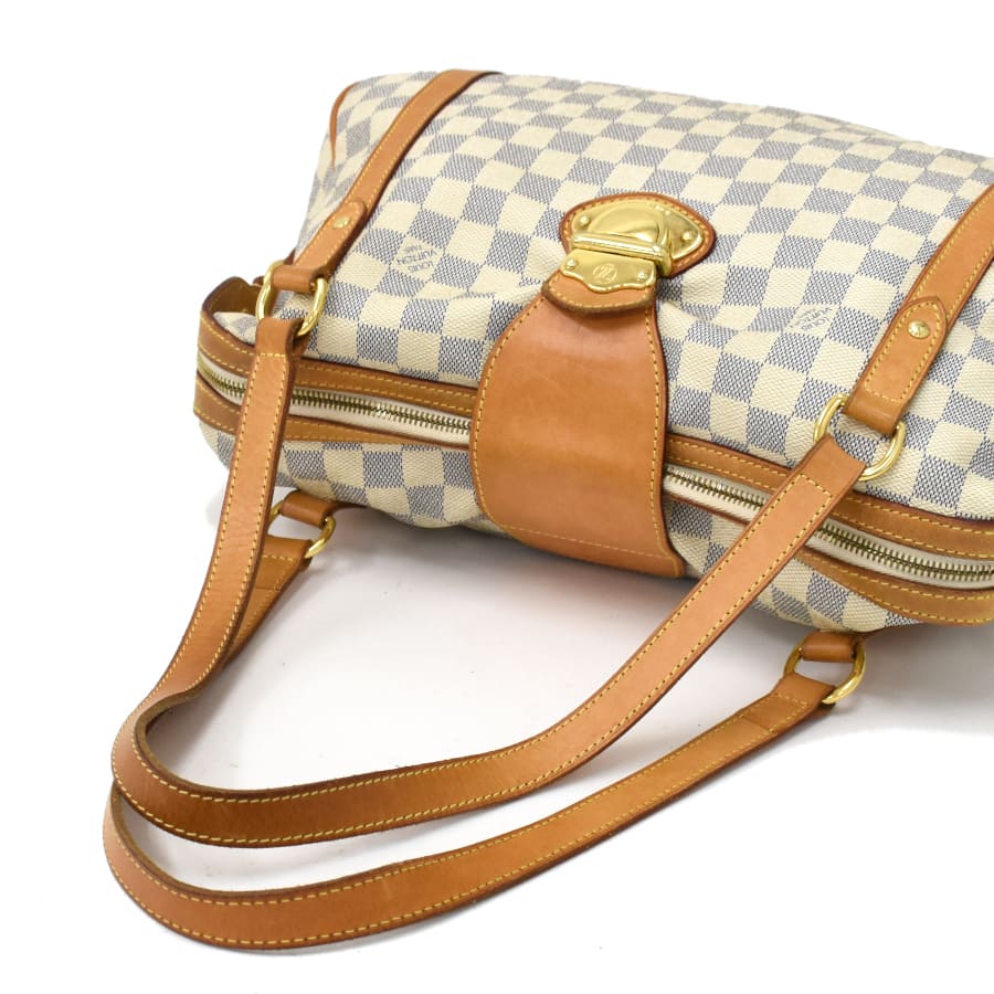 Louis Vuitton Strzer PM Damier Azur Canvas Shoulder Bag  White