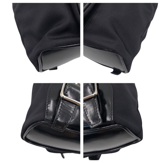 Gucci Bamboo Nylon Patent Leather Backpack