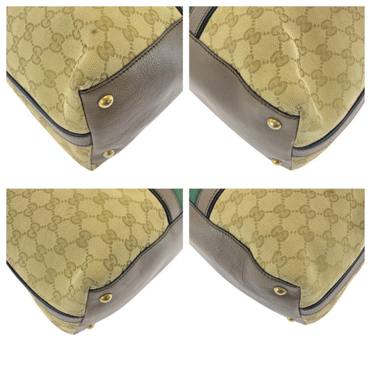 Gucci GG Canvas/Leather Sherry Line 2way Tote Bag 309621