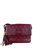 Chanel   Burgundy Quilted Leather CC Camera Bag