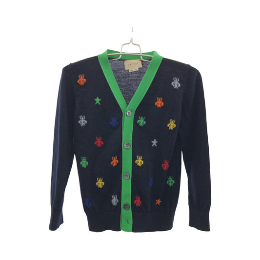 Gucci Bee Embroidery Cotton Cardigan