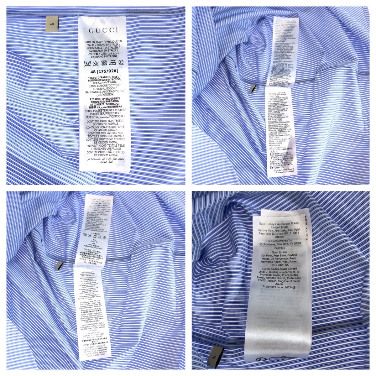 Gucci Embroidery Logo Cotton Shirt