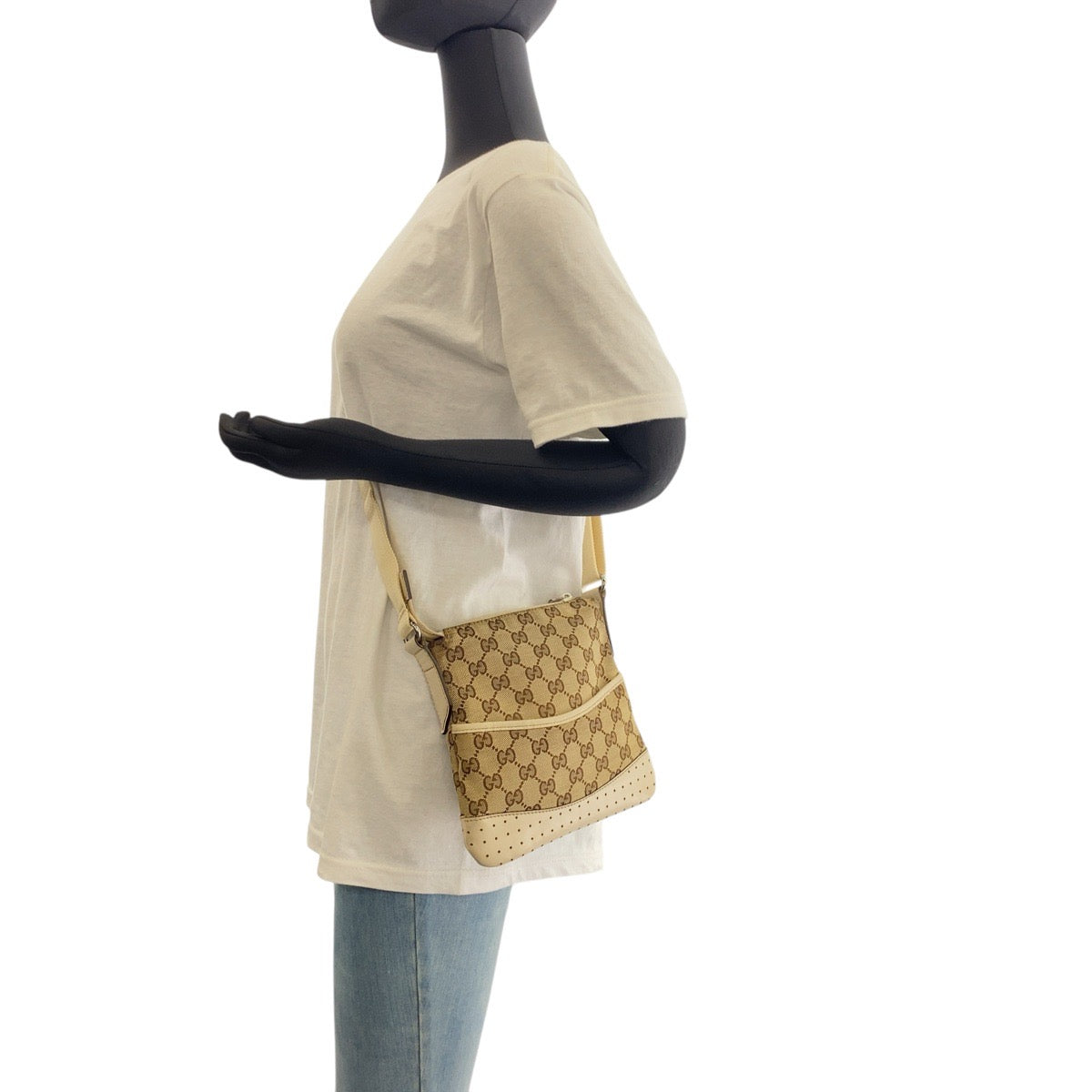Gucci GG Canvas Leather Shoulder Bag