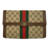 Gucci GG Supreme Canvas Leather Clutch Bag