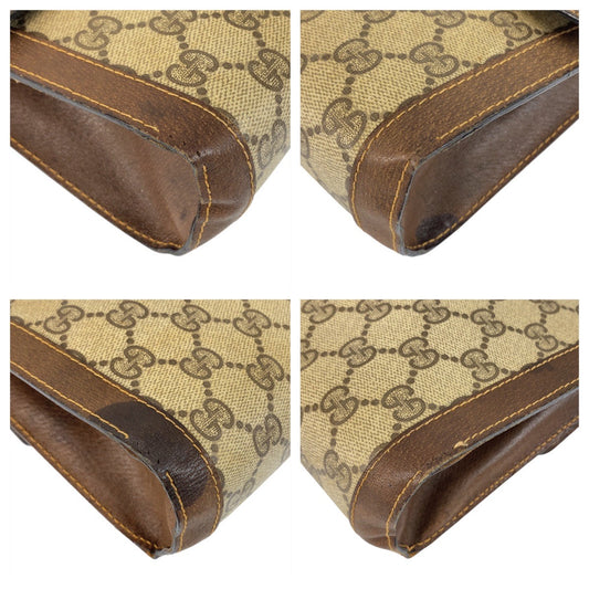Gucci GG Supreme Canvas Leather Clutch Bag