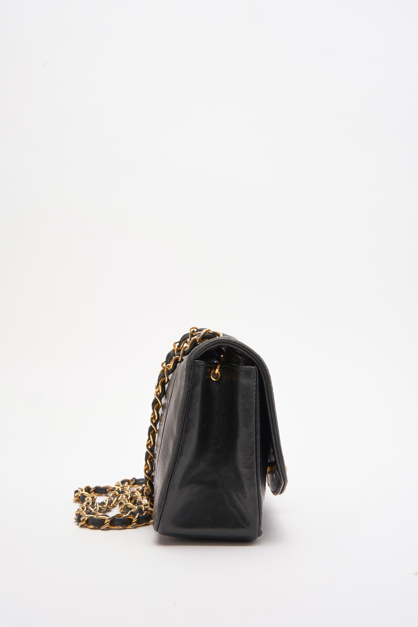 Chanel Diana Black Single Flap with 24k gold plated hardware