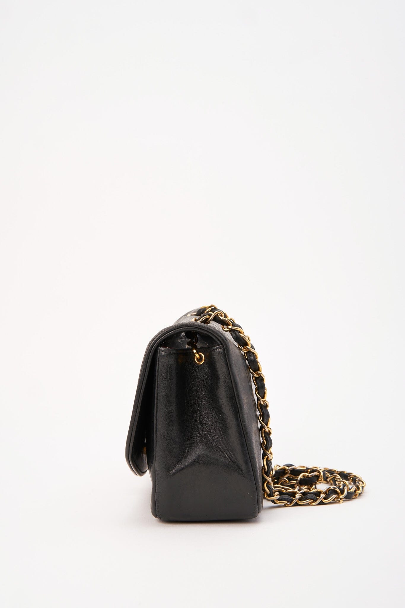 Chanel Diana Black Single Flap with 24k gold plated hardware