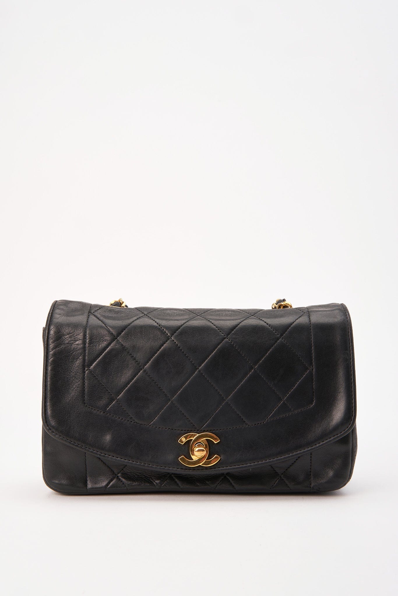 Chanel Diana Black Single Flap with 24k gold plated hardware