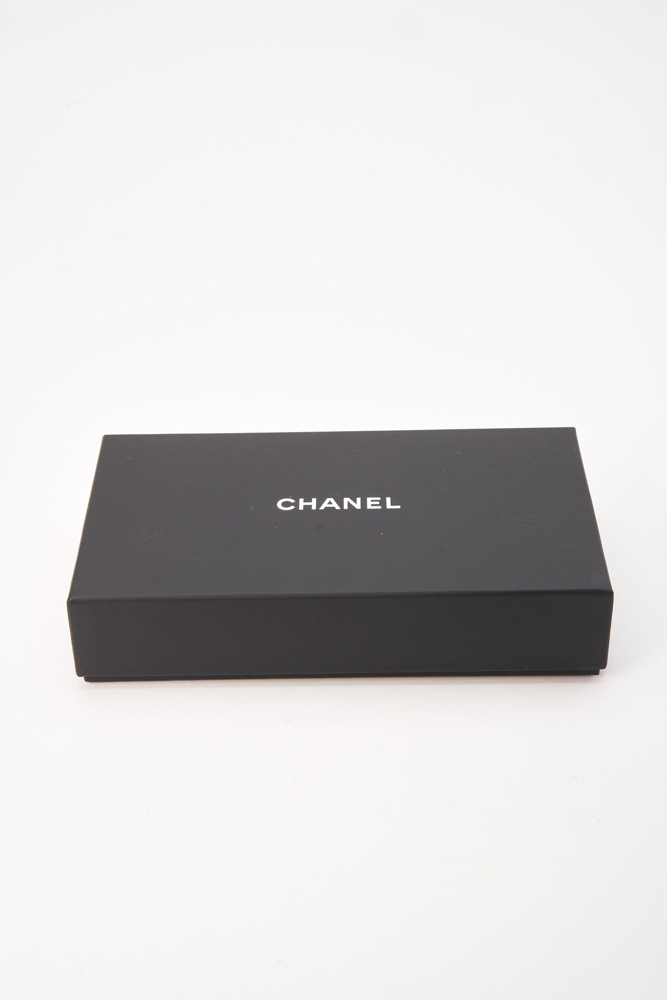 Chanel Black Caviar Leather Wallet With Chanel Box