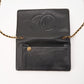 Chanel Black Lambskin Leather Wallet On Chain
