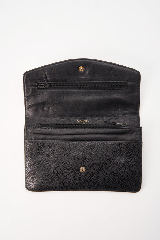 Chanel Black Caviar Leather Wallet