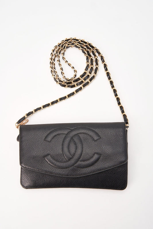 Chanel Black Caviar Leather Wallet