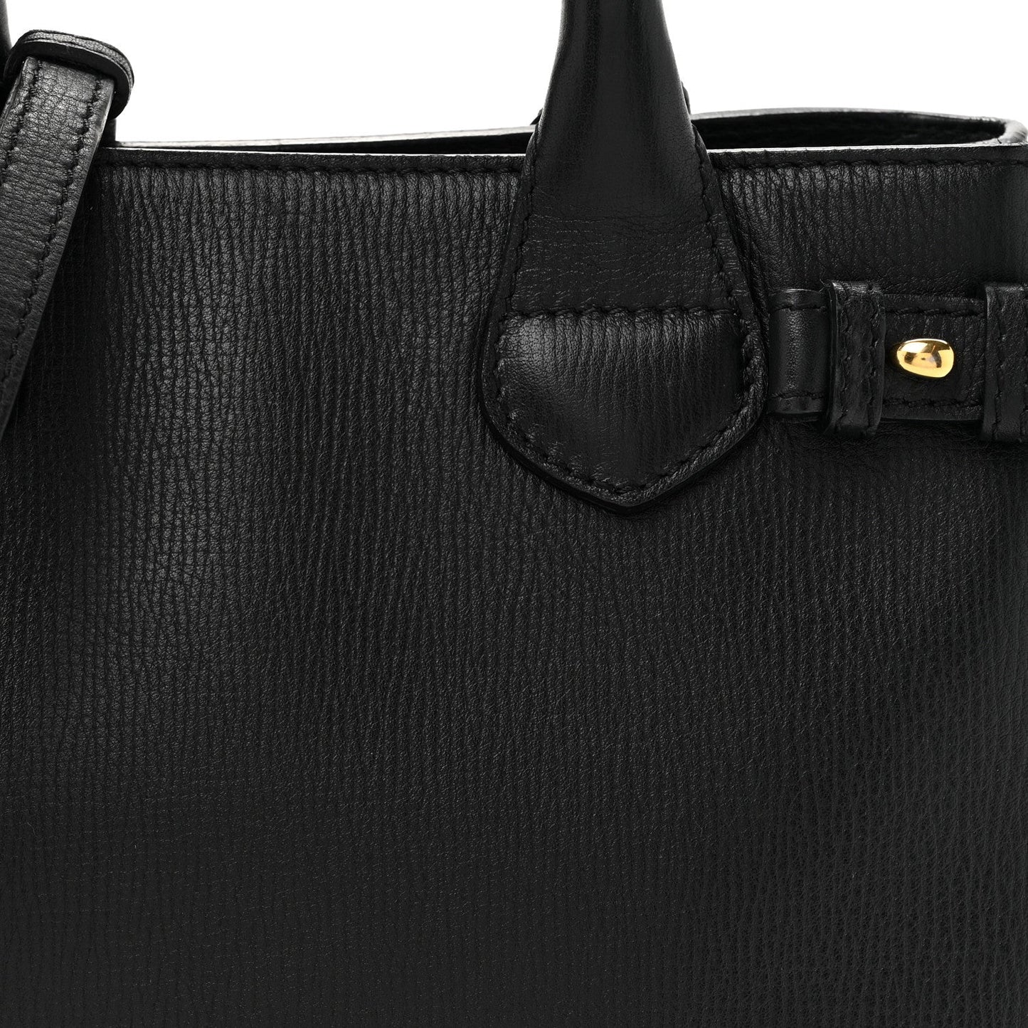 Amelia Derby Calfskin Ho    Check Small Banner Tote Black