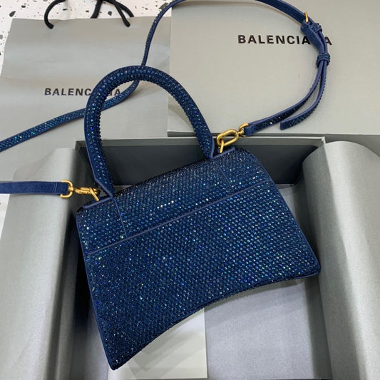 BLN-Ciaga Hourglass Small Handbag In Dark Blue, For Women,  Bags 9in/23Amelia
